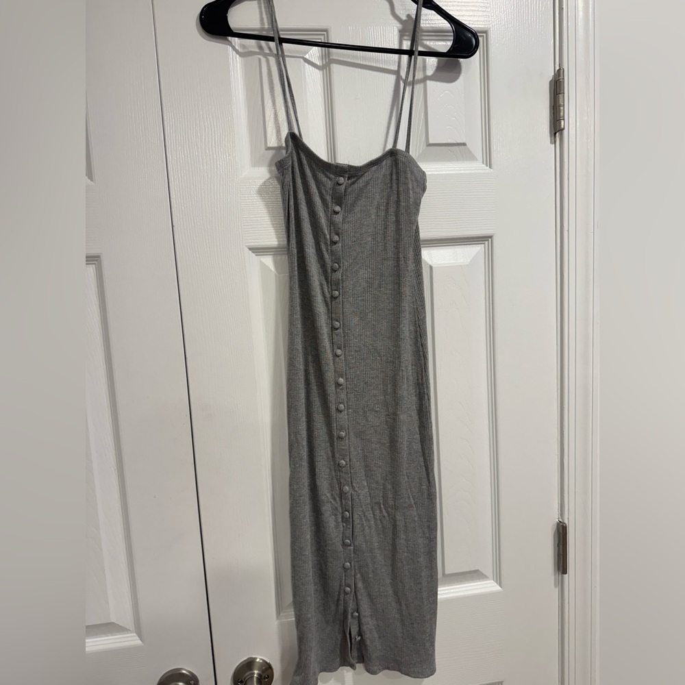Gray Button-Down Women's Dress